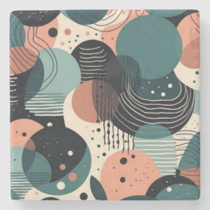 Minimaal Abstract Naadloos Patroon - Geometrisch ( Stenen Onderzetter