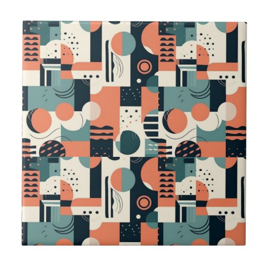 Minimaal Abstract naadloos patroon - geometrisch ( Tegeltje (Voorkant)