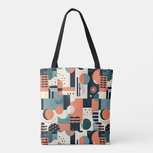 Minimaal Abstract naadloos patroon - geometrisch ( Tote Bag (Achterkant)