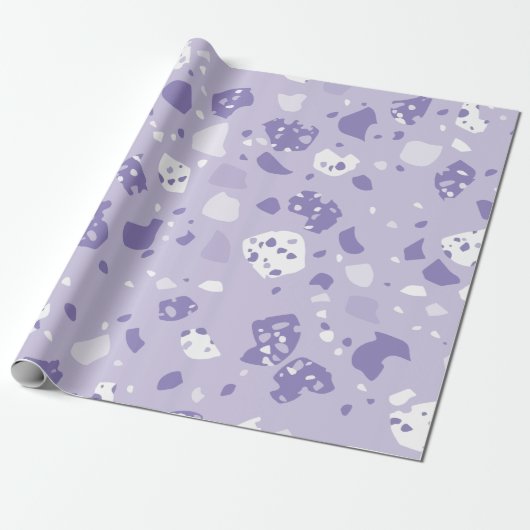 Minimaal abstract paars patroon cadeaupapier (Uitgerold)