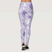 Minimaal abstract paars patroon leggings (Achterkant)