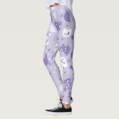 Minimaal abstract paars patroon leggings (Links)