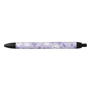 Minimaal abstract paars patroon zwarte inkt pen