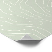 Minimaal Abstract Sage Green Poster (Hoek)