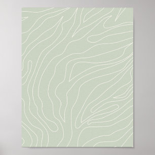 Minimaal Abstract Sage Green Poster
