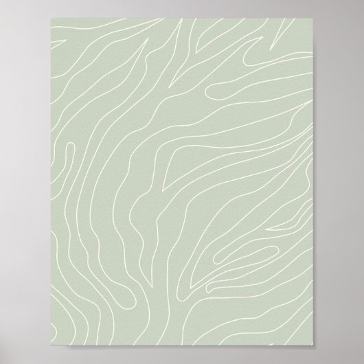 Minimaal Abstract Sage Green Poster (Voorkant)