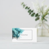 Minimaal Abstract Visitekaartje - Blauwgroen blauw (Staand voorkant)