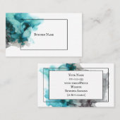 Minimaal Abstract Visitekaartje - Blauwgroen blauw (Voorkant / Achterkant)