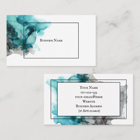 Minimaal Abstract Visitekaartje - Blauwgroen blauw (Voorkant / Achterkant)