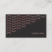 Minimaal abstract zwart en roze vrouwelijk visitekaartje (Voorkant)