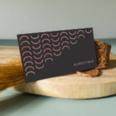 Minimaal abstract zwart en roze vrouwelijk visitekaartje