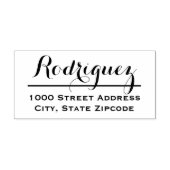 Minimaal achternaam script Retouradres Rubberstempel (Afrduk)