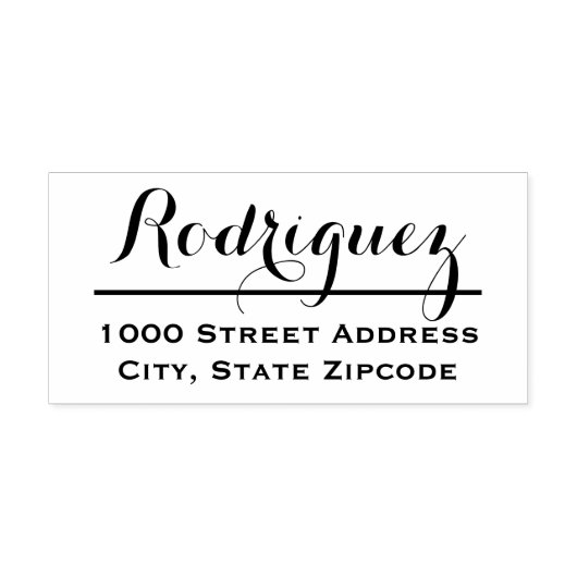 Minimaal achternaam script Retouradres Rubberstempel (Afrduk)