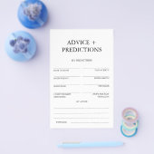 Minimaal advies en voorspelling Baby shower Flyer (Enkel)