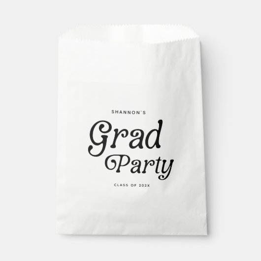 Minimaal Afstudeerder Party Retro Afstuderen Bedankzakje (Voorkant)