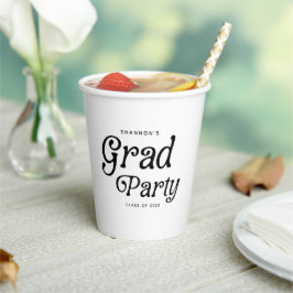 Minimaal Afstudeerder Party Retro Afstuderen Papieren Bekers