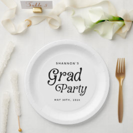 Minimaal Afstudeerder Party Retro Afstuderen Papieren Bordje