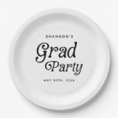 Minimaal Afstudeerder Party Retro Afstuderen Papieren Bordje