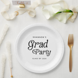 Minimaal Afstudeerder Party Retro Afstuderen Papieren Bordje