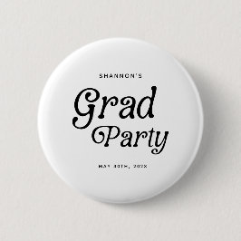 Minimaal Afstudeerder Party Retro Afstuderen Ronde Button 5,7 Cm