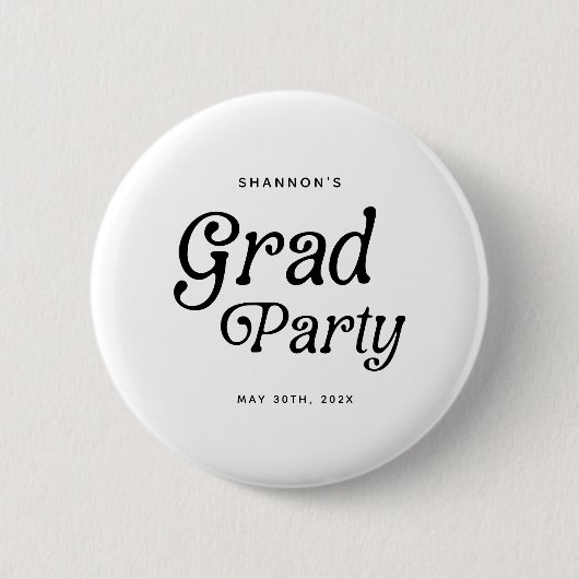 Minimaal Afstudeerder Party Retro Afstuderen Ronde Button 5,7 Cm (Voorkant)