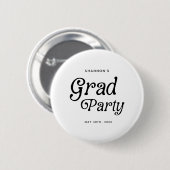 Minimaal Afstudeerder Party Retro Afstuderen Ronde Button 5,7 Cm (Voorkant /achterkant)