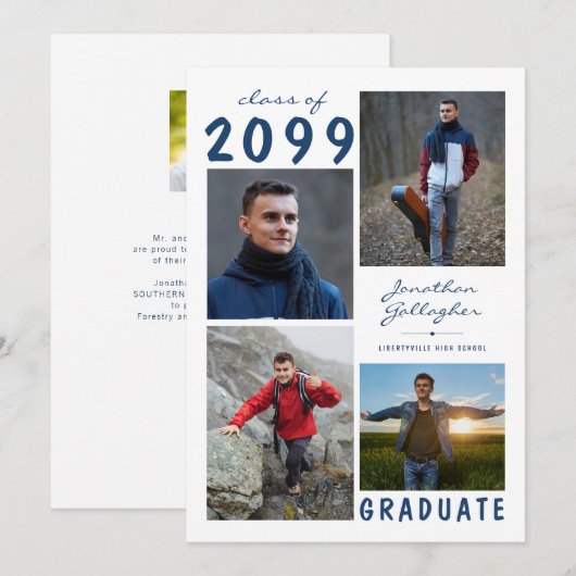 Minimaal Afstuderen 5 Photo Collage Script Aankondiging (Voorkant / Achterkant)