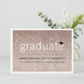Minimaal Afstuderen foto-Afstuderen Bronze Glitter Aankondiging (Staand voorkant)