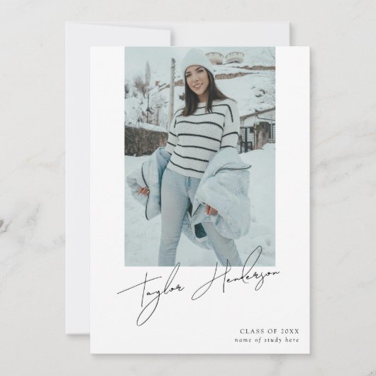 Minimaal Afstuderen fotoafstudeerfeest Kaart (Voorkant)