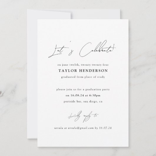 Minimaal Afstuderen fotoafstudeerfeest Kaart (Achterkant)