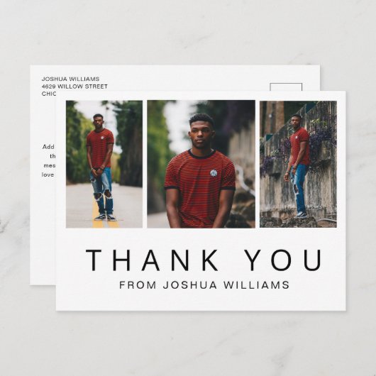 Minimaal Afstuderen fotocollage Briefkaart (Voorkant / Achterkant)