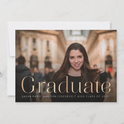 Minimaal Afstuderen landschap Foto Faux Gold Kaart (Voorkant)