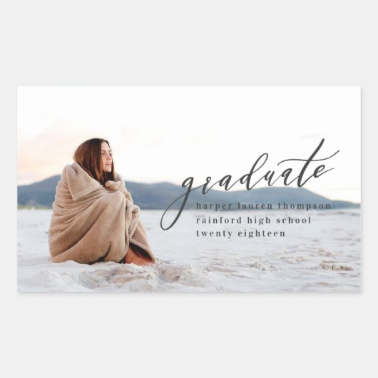 MINIMAAL AFSTUDEREN RECHTHOEKIGE STICKER (Voorkant)