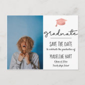 Minimaal Afstuderen script | De datum-foto opslaan Aankondigingskaart (Voorkant)