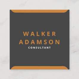 Minimaal Antiek brons en mat zwart Vierkante Visitekaartje