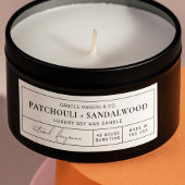 Minimaal Apothecary Candle Tin 3x1" Rectangle Labe Sticker