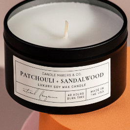 Minimaal Apothecary Candle Tin 3x1" Rectangle Labe Sticker