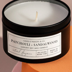 Minimaal Apothecary Candle Tin 3x1" Rectangle Labe Sticker