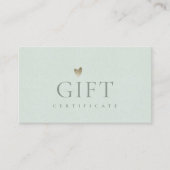 Minimaal Aqua Script Silver Heart Cadeaucertificaa Visitekaartje (Voorkant)