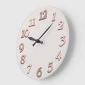 Minimaal Arabic Numbers Rose Gray Gold Blush Grote Klok (Hoek)