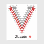 Minimaal Architecturaal Letter V Monogram Sticker (Vel)