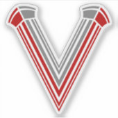Minimaal Architecturaal Letter V Monogram Sticker (Voorkant)