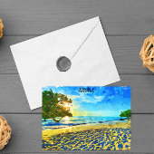 Minimaal Aruba Caribisch eiland strandlandschap Briefkaart
