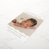 MINIMAAL BABY FOTO eenvoudig introducerend golfran Folie Uitnodiging (Gedraaid)
