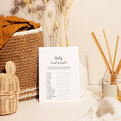 Minimaal Baby shower Baby Word Scramble Game Flyer