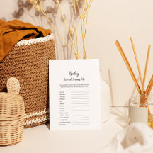Minimaal Baby shower Baby Word Scramble Game