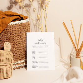 Minimaal Baby shower Baby Word Scramble Game Flyer