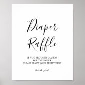 Minimaal Baby shower, luierrolbordje Poster (Voorkant)