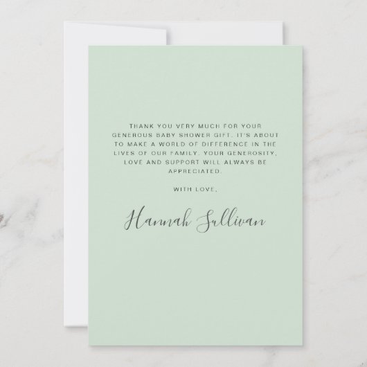 Minimaal Baby shower Retro Carriage Mint Gold Bedankkaart (Achterkant)