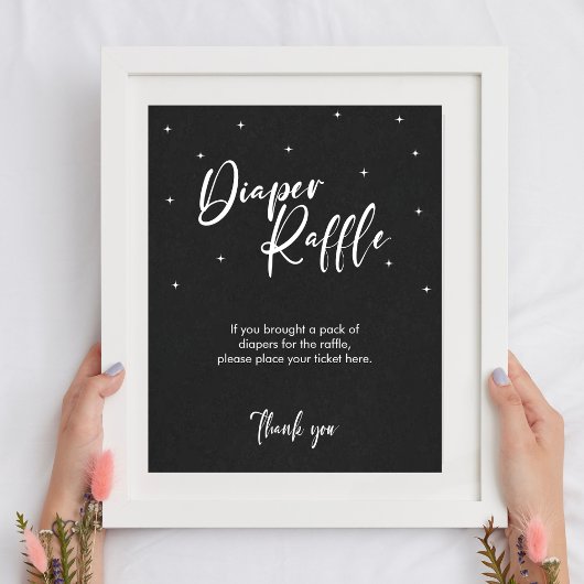 Minimaal Baby shower Spellen Luier Raffle Teken Poster